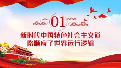 新时代中国特色社会主义道路蕴含的逻辑PPT模板