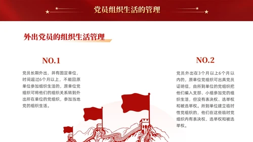 红色党建党课党支部的组织生活课件PPT模板