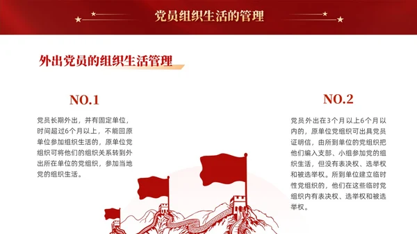 红色党建党课党支部的组织生活课件PPT模板