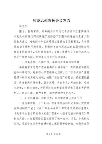 县委思想宣传会议发言.docx