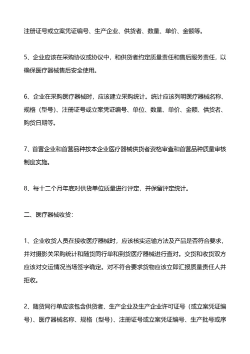 医疗器械经营企业质量管理核心制度及工作程序.docx