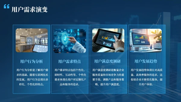 深蓝色科技风公司年会PPT模版_互联网市场动态与企业战略规划年会PPT模版