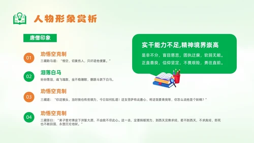 绿色卡通风西游记人物课件