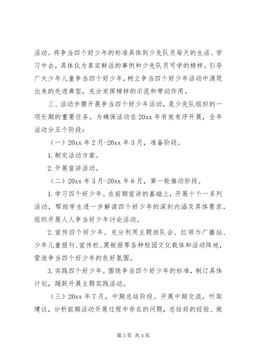野徐小学争当“四个好少年”活动计划.docx