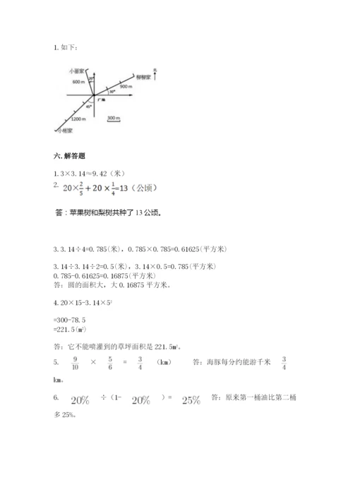 小学数学六年级上册期末模拟卷及参考答案【突破训练】.docx