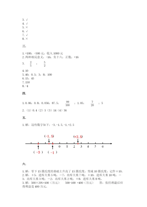 北京版数学小升初模拟试卷（考点梳理）.docx