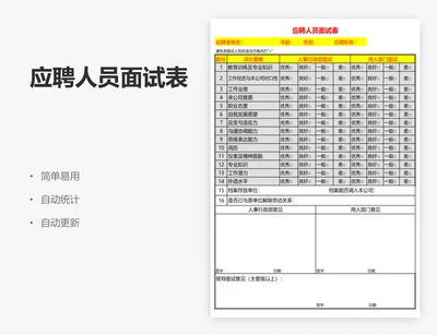 应聘人员面试表