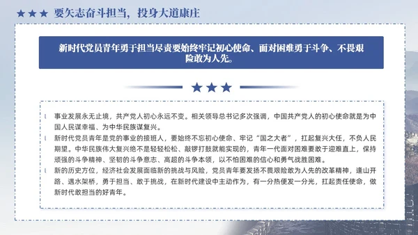 蓝色政党做一名新时代优秀的青年党员党课PPT党建