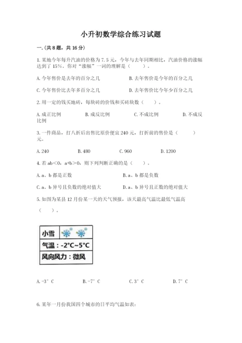 小升初数学综合练习试题及参考答案（b卷）.docx