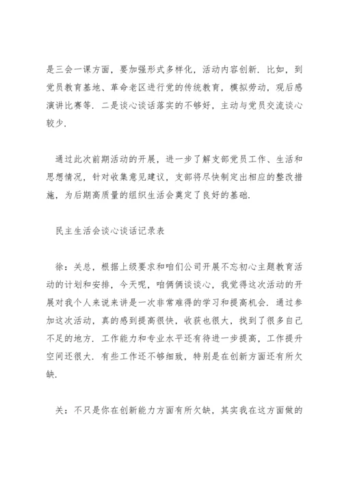 民主生活会谈心谈话记录表.docx