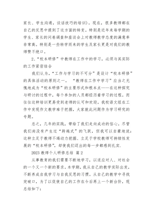 2023教师个人研修总结.docx