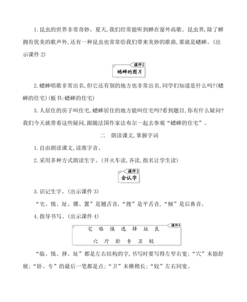 11蟋蟀的住宅 教案