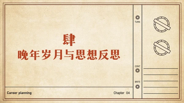 黄色复古简约风人物介绍陈独秀PPT模板
