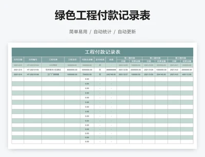 绿色工程付款记录表