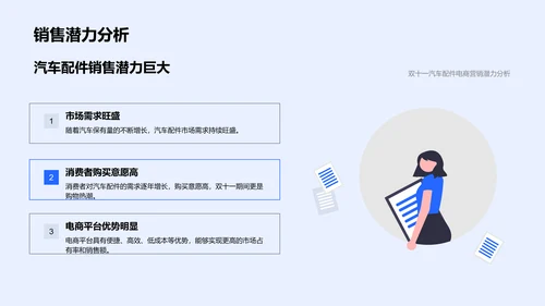 双十一汽配销售报告PPT模板