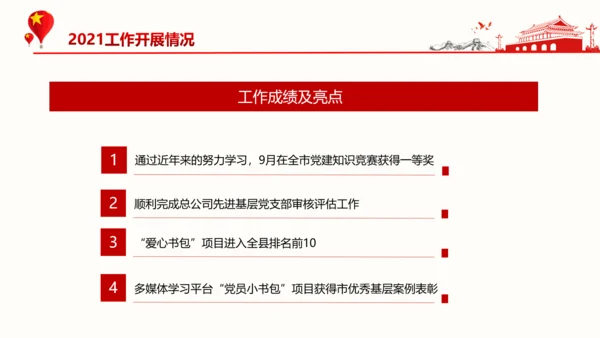 基层党支部党建年终述职党政PPT模板