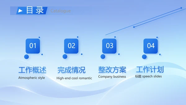 简约蓝色工作总结汇报商务动态PPT模板