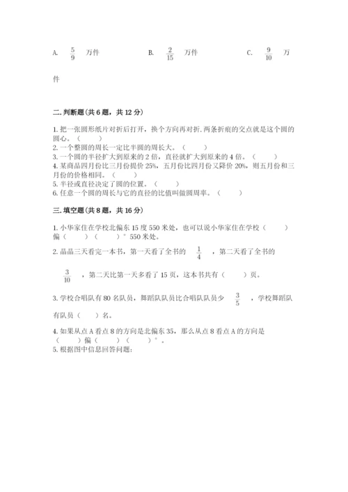 小学数学六年级上册期末测试卷（名师推荐）word版.docx