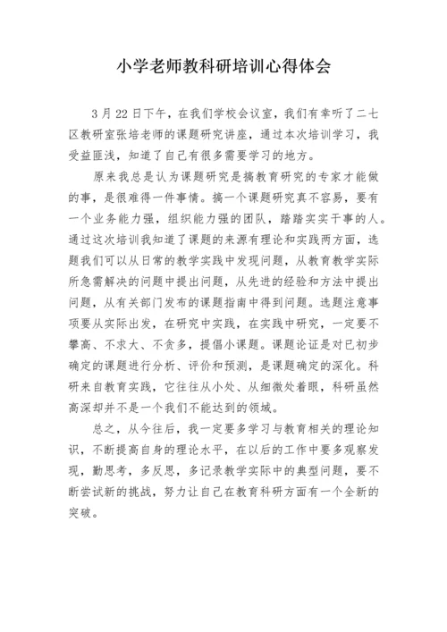 小学老师教科研培训心得体会.docx