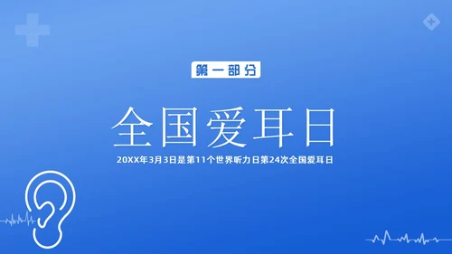 3月3日全国爱耳日爱护耳朵PPT课件