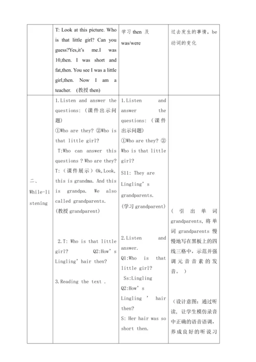 Module 5 Unit1  I was two then.教学设计