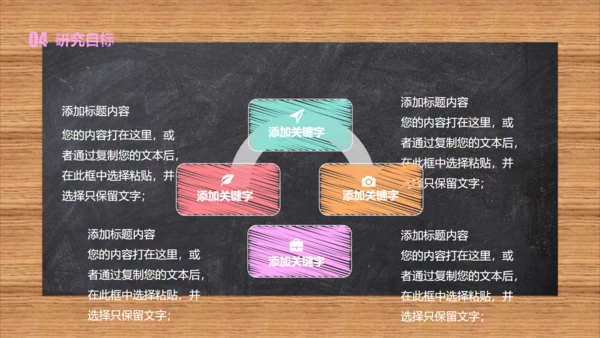 黑板风彩色粉笔字毕业论文答辩通用PPT模板