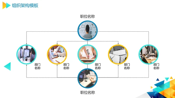 几何彩色企业组织架构图合集PPT模板