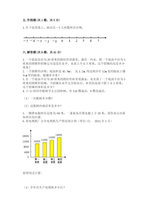 冀教版小学六年级下册数学期末综合素养测试卷及完整答案【考点梳理】.docx