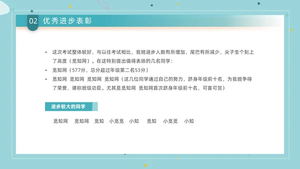 蓝色简约创意书本形状成绩分析班会教学课件动态PPT