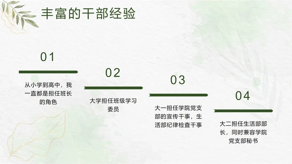 绿色小清新竞选学生会主席PPT模板