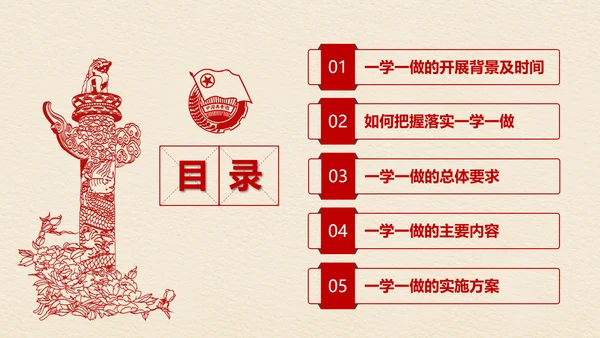 中国共青团一学一做学习解读ppt模板
