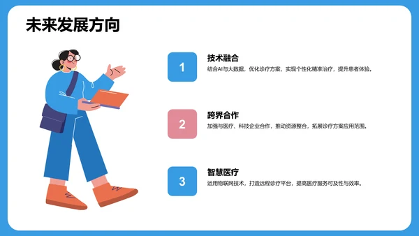 蓝色3D风诊疗方案汇报PPT