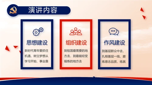 蓝色党建党支部述职报告动态PPT党课