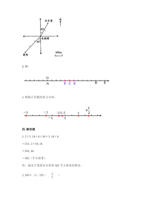 小学数学六年级下册重点题型专项练习含答案【巩固】.docx