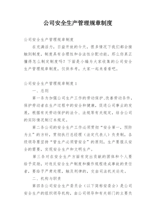 公司安全生产管理规章制度_4.docx