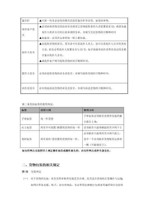 安能物流网络管理制度