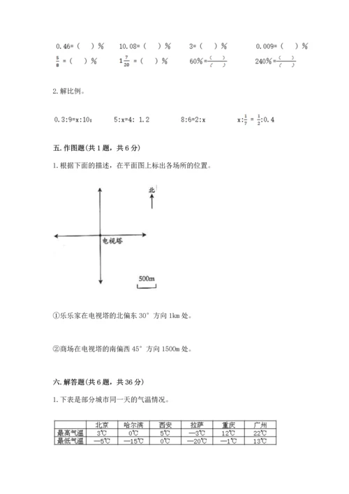 小学数学试卷六年级下册期末测试卷及完整答案【全优】.docx