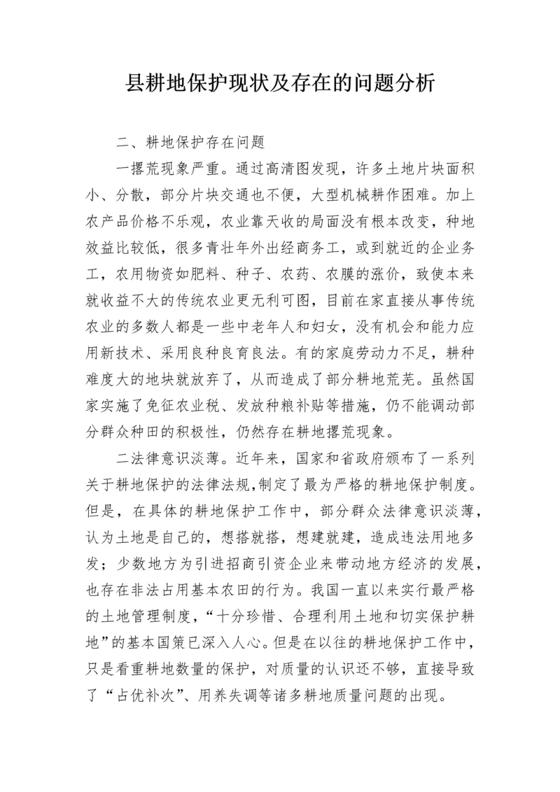 县耕地保护现状及存在的问题分析.docx