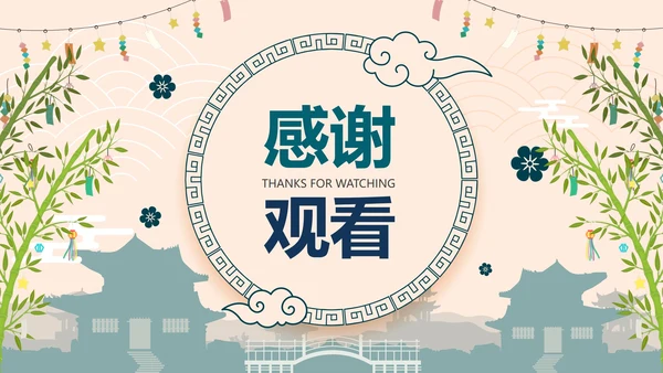 国风简约新中式房地产年终工作总结PPT模板