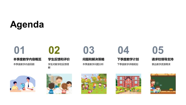 季度教学总结报告PPT模板