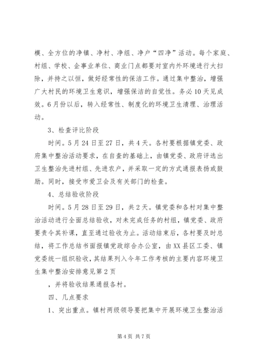 环境卫生集中整治安排意见精编.docx