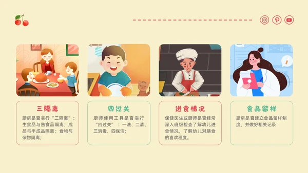 黄色卡通插画幼儿园膳食委员会会议主题班会通用PPT饮食健康膳食