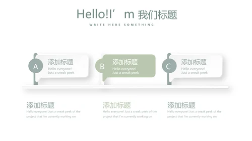 绿色小清新微立体述职报告通用PPT动态模板