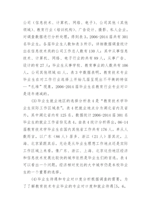 教育技术专业本科毕业生就业调查分析论文.docx