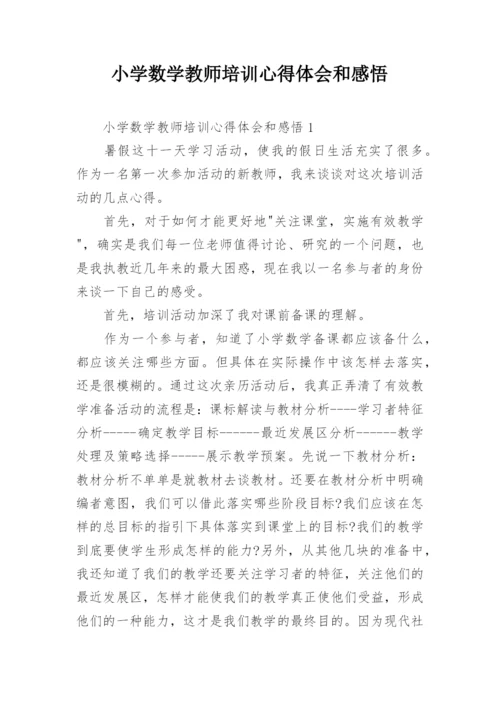 小学数学教师培训心得体会和感悟.docx