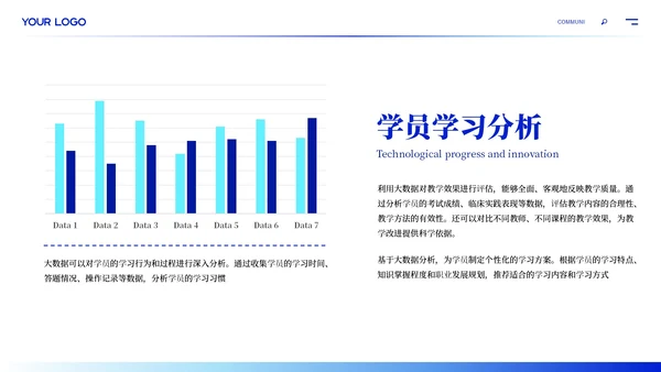 深蓝色商务医疗规培展望ppt模板