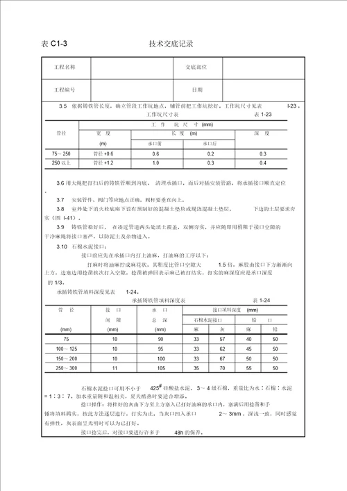 室外给水管道及设备安装工艺技术交底