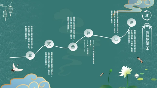 墨绿色文雅中国风工作汇报通用PPT模板