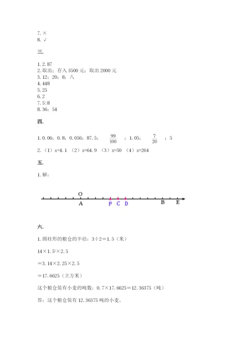 北京版数学小升初模拟试卷附答案（满分必刷）.docx