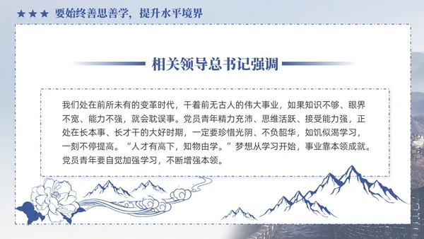 蓝色政党做一名新时代优秀的青年党员党课PPT党建